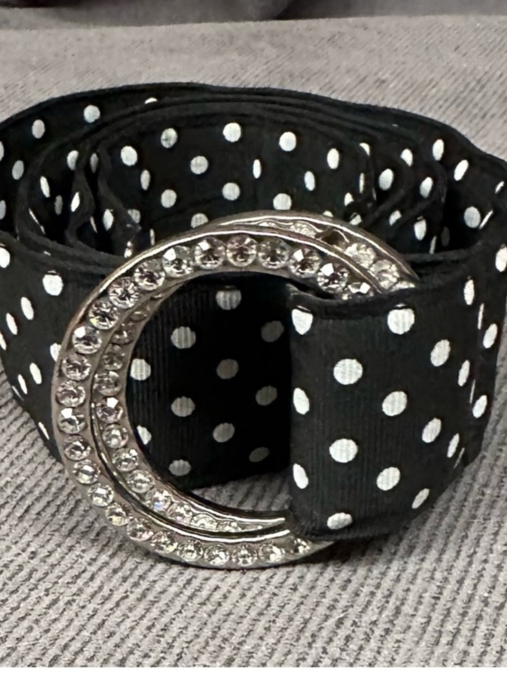 Vintage Polka dot belt black white size small women’s adjustable express